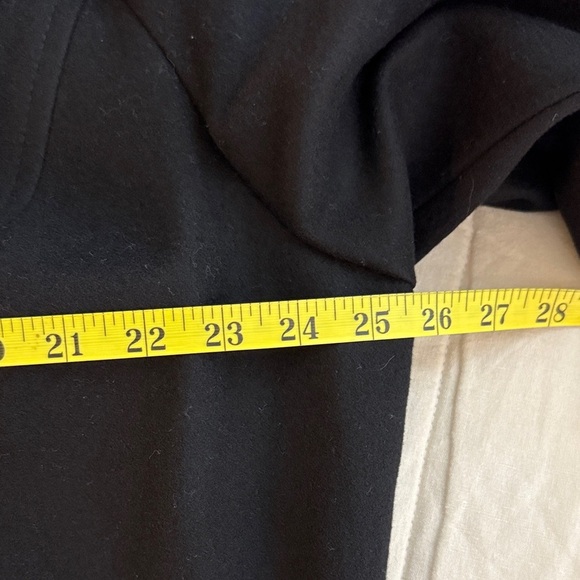 London Fog Black Wool Blend Pea Coat with Red and Gray Scarf - Picture 15 of 16